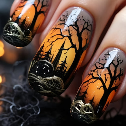 Dramatic Halloween-Themed Nail Art Acalora
