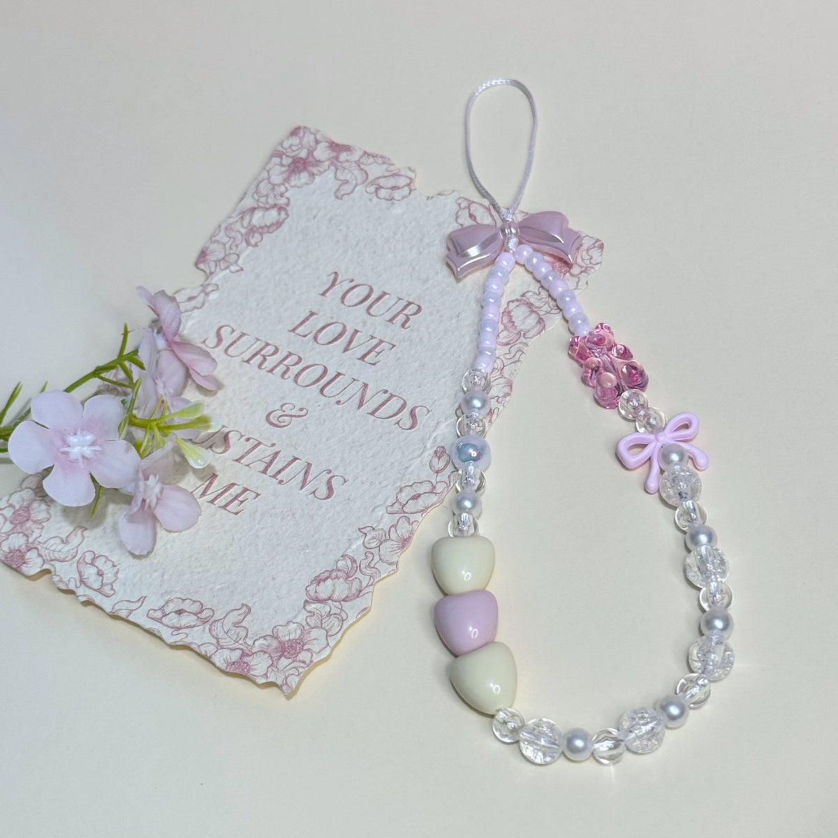 Beaded Charm Phone Strap Acalora