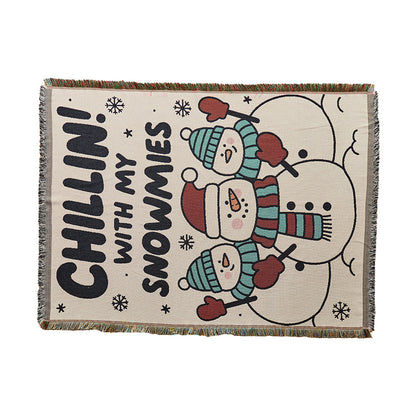 Cozy Festive Cartoon Throw Blanket