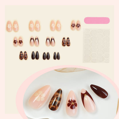 Artistic Press-On Nail Kit with Floral and Animal Prints Acalora