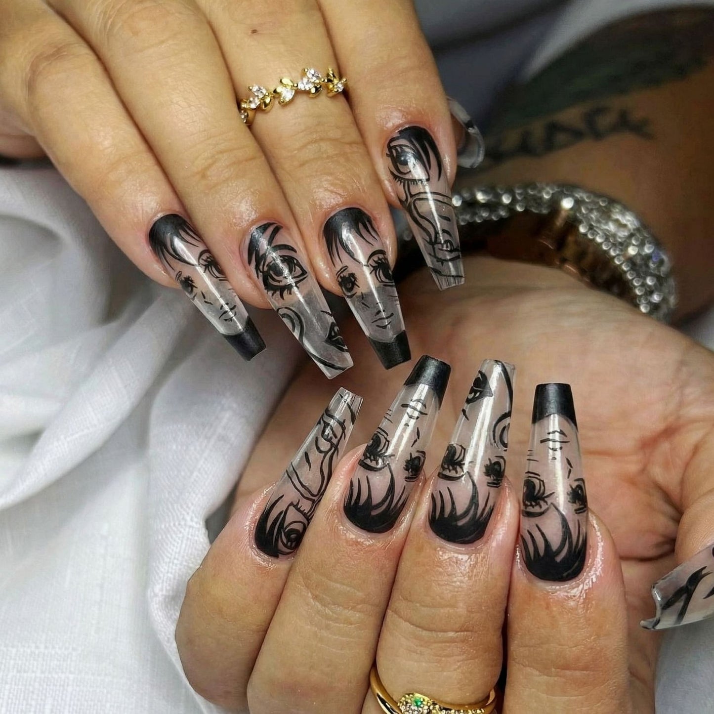 Art Nail Set with Artistic Portrait Designs Acalora