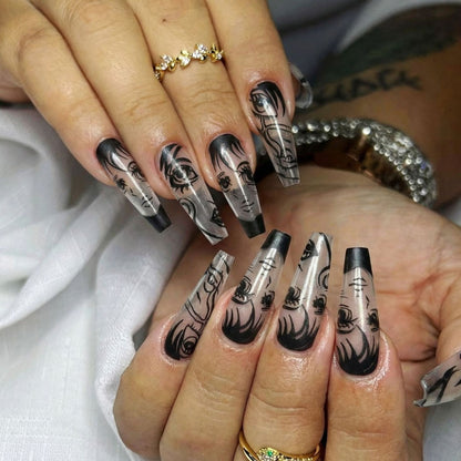 Art Nail Set with Artistic Portrait Designs Acalora