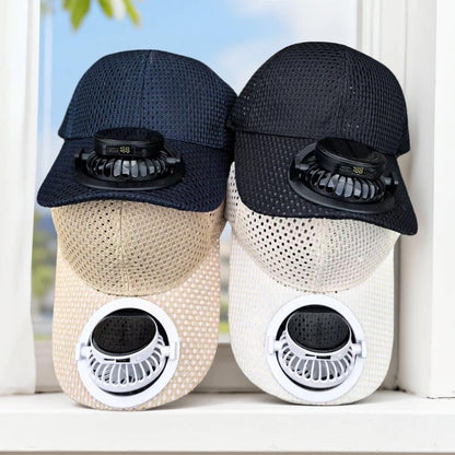Breathable sports cap with removable USB fan Bowlift
