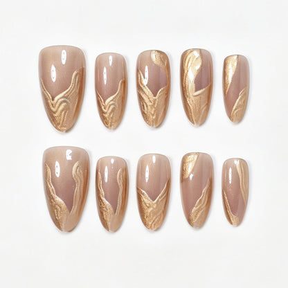 Premium Marble Design Press-On Nail Set Acalora