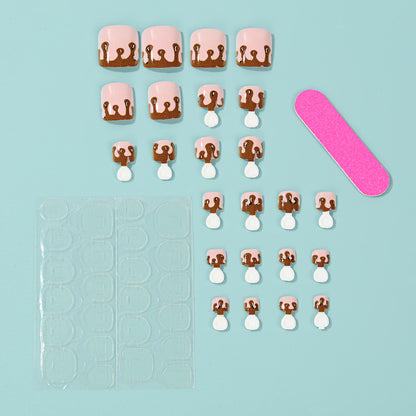 Creative Ice Cream Cup Design Artificial Nails Acalora