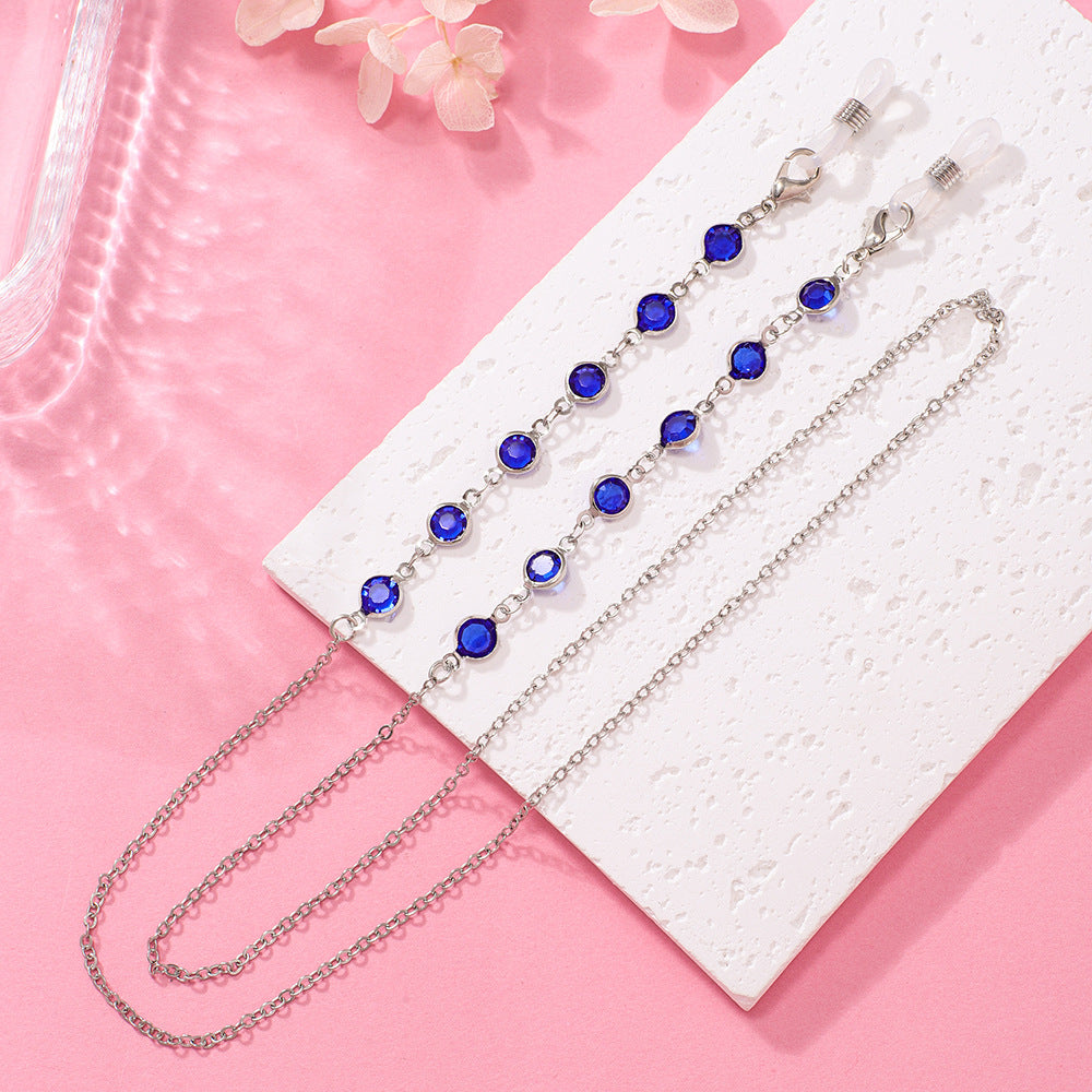Stylish Crystal Chain Eyewear Holder Acalora