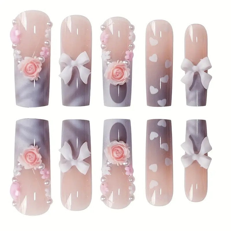 Decorative Heart-Themed Nail Wraps Acalora