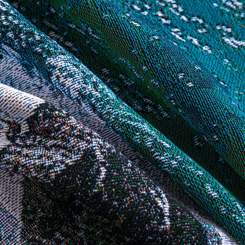 Landscape-Themed Woven Throw Blanket