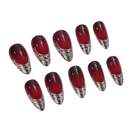Artificial Nails Set with Elegant Ombre and Rose Designs Acalora