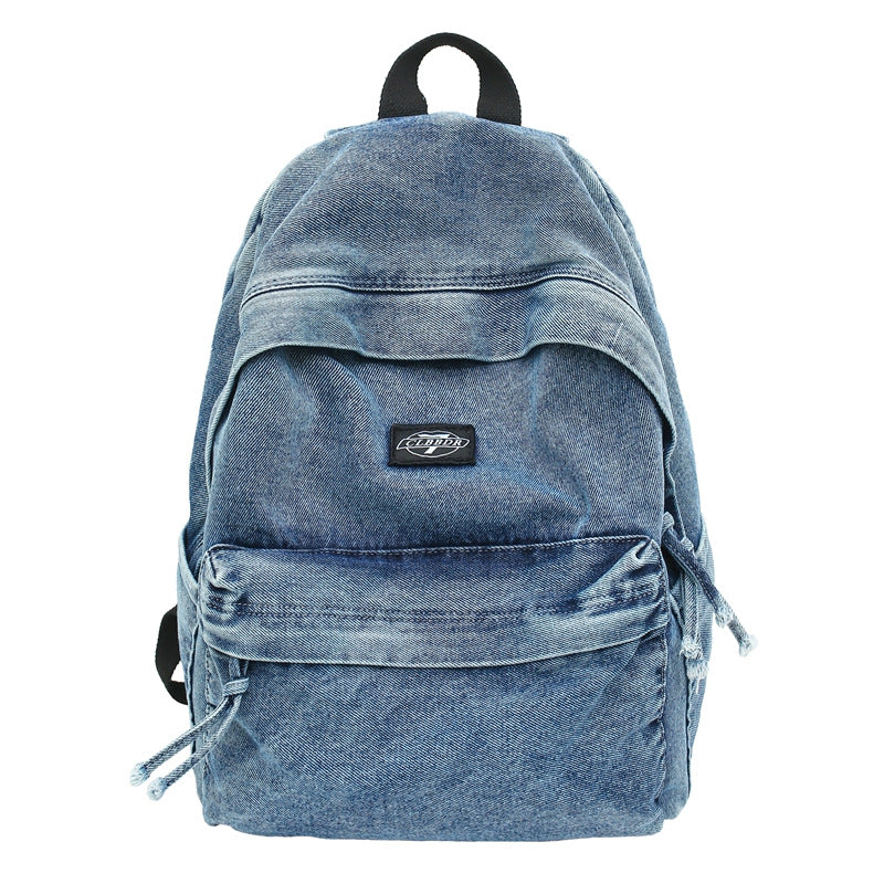 Casual Denim School Backpack Bowlift