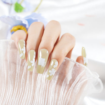 Artistic Floral Press-On Nail Art Acalora