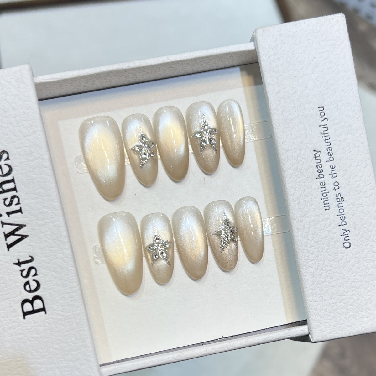Star-Embellished Press-On Nail Art Set Acalora