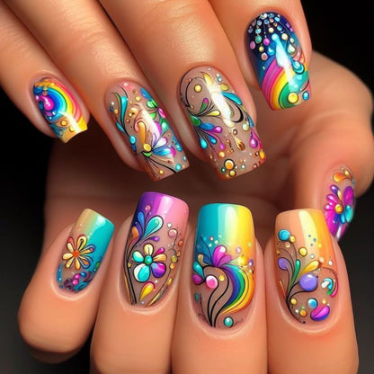 Art nails with colorful and creative motif designs Acalora