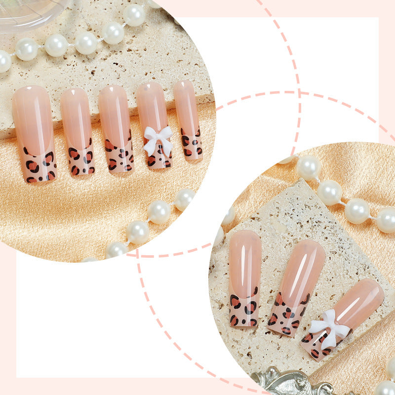 Artistic Leopard Print Press-On Nails Acalora