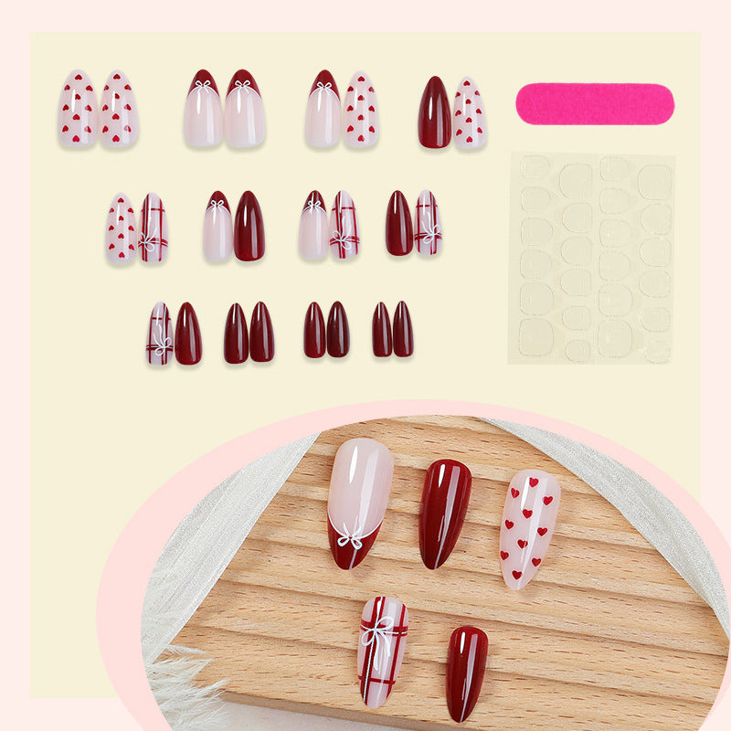 Heart-Themed Press-On Nail Set Acalora