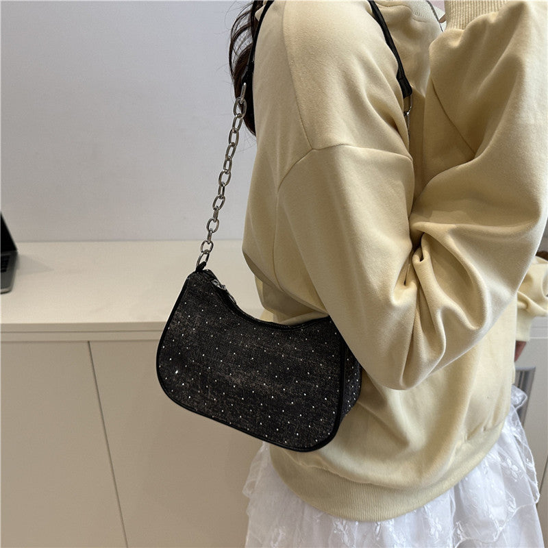 Stylish Chain-Handled Hobo Bag Acalora