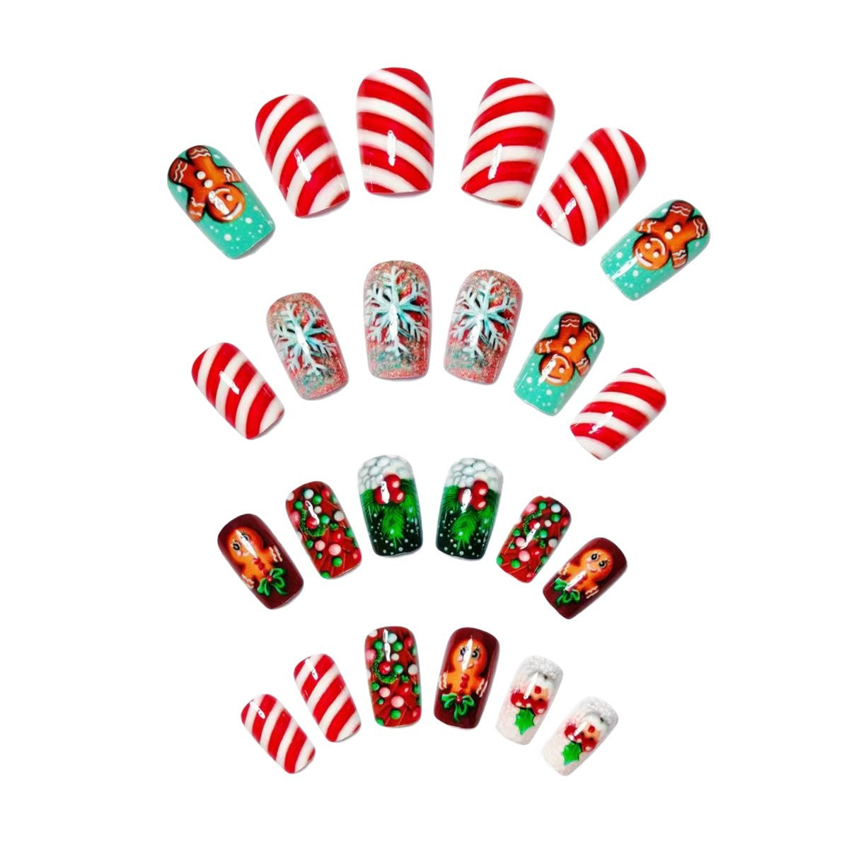 Gingerbread-Themed Nail Art Acalora