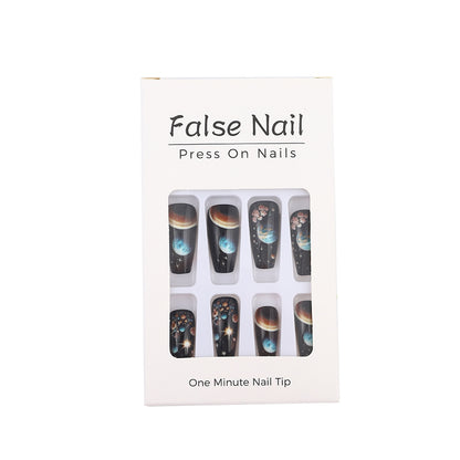Artificial nails with galactic motifs Acalora
