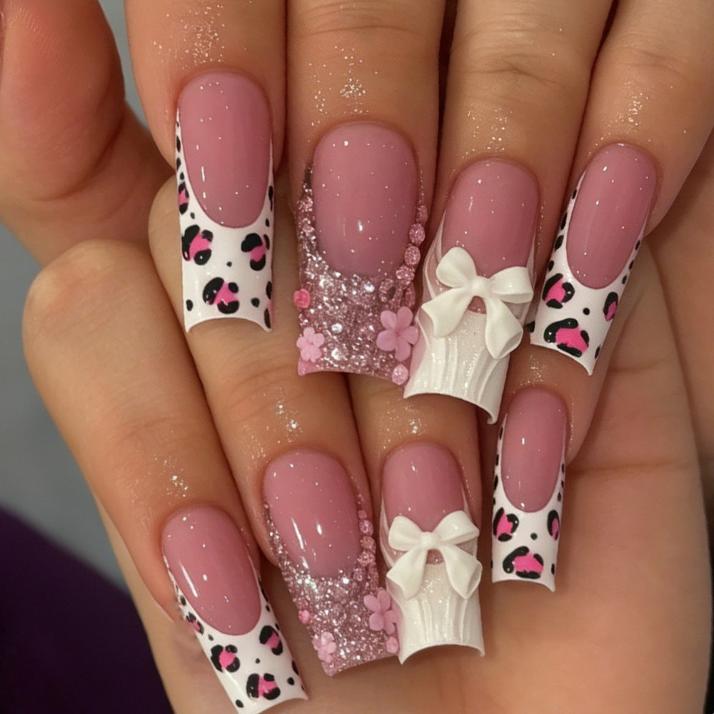 Decorative Press-On Nail Art Set with 3D Accents Acalora