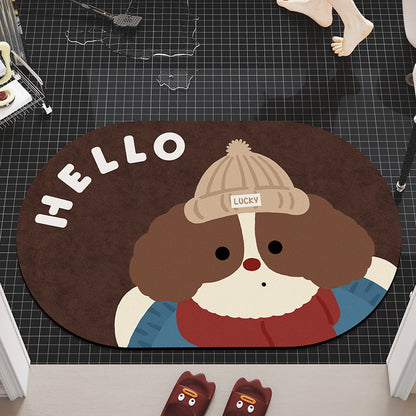 Cartoon Dog-Themed Bath Mat