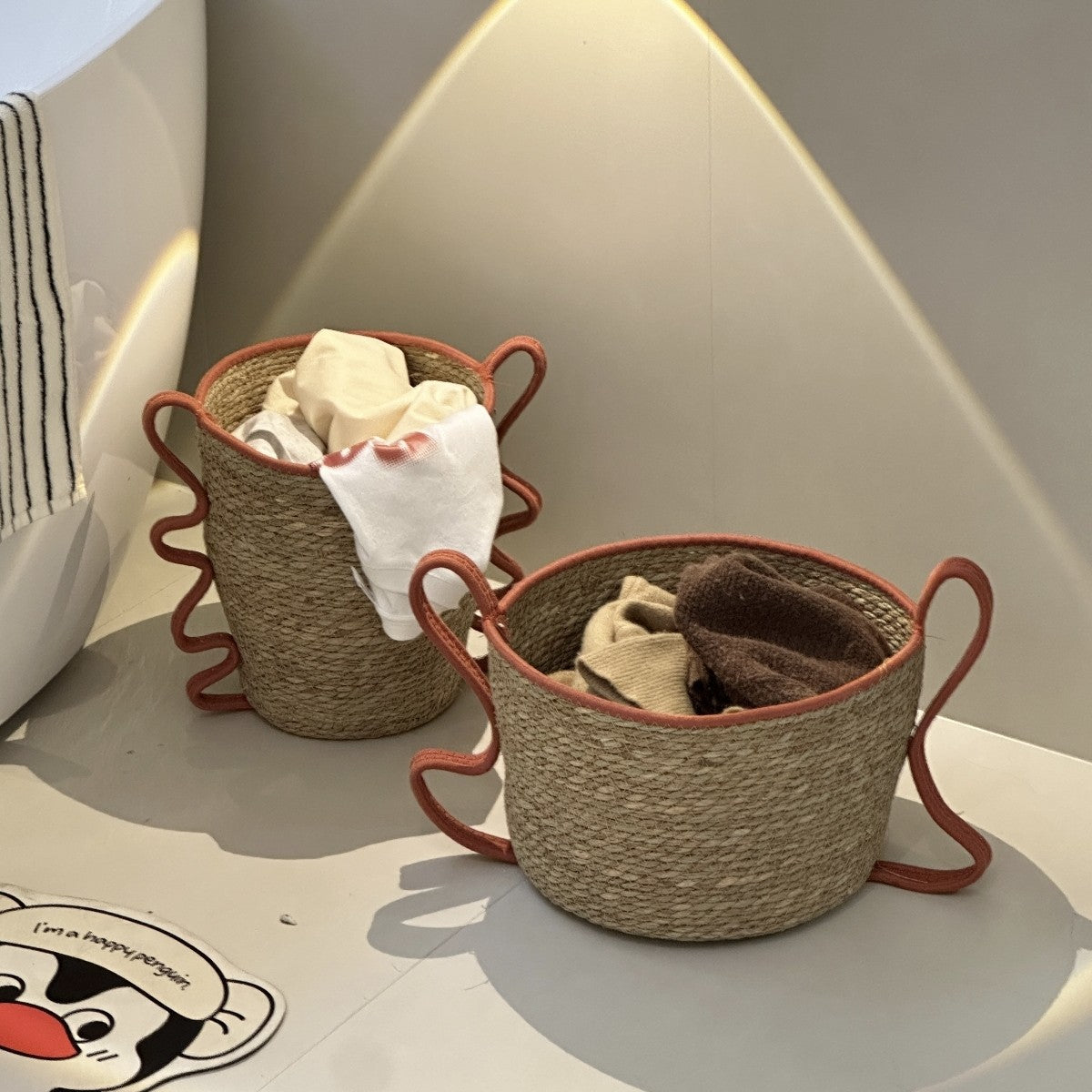 Handwoven Decorative Basket Made of Natural Materials Acalora