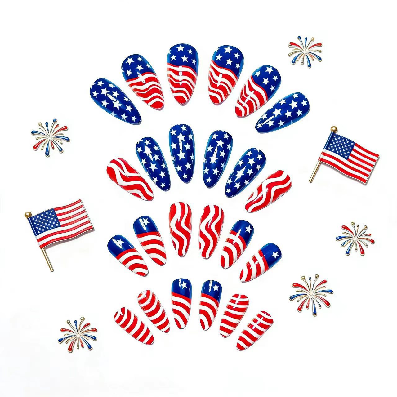 Patriotic Nail Art Acalora