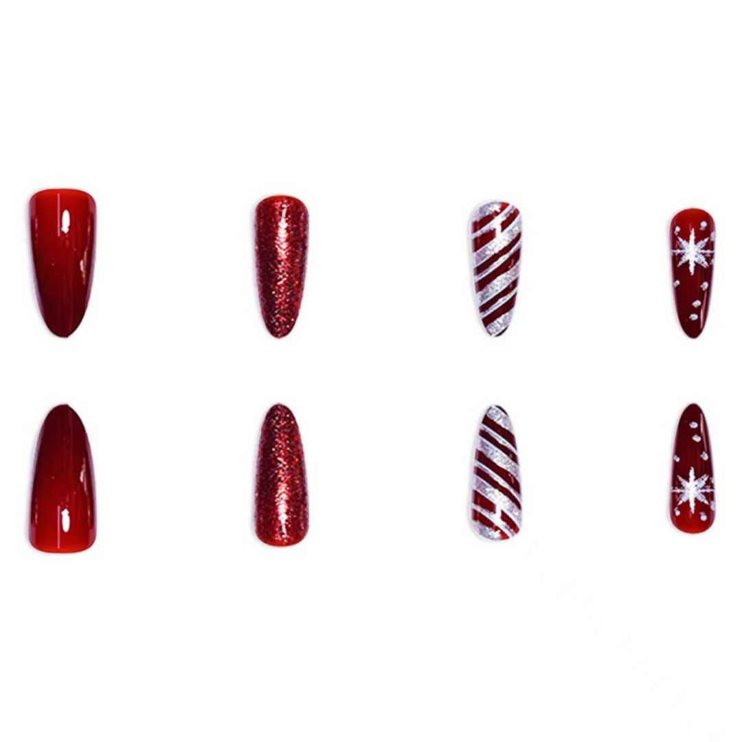 Festive Holiday Stiletto Nail Art Acalora