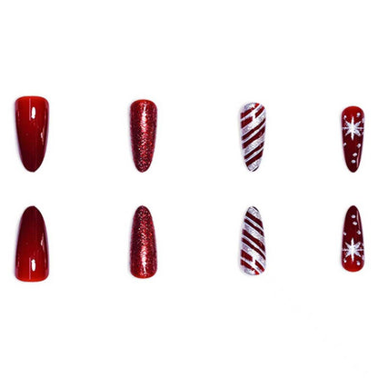 Festive Holiday Stiletto Nail Art Acalora