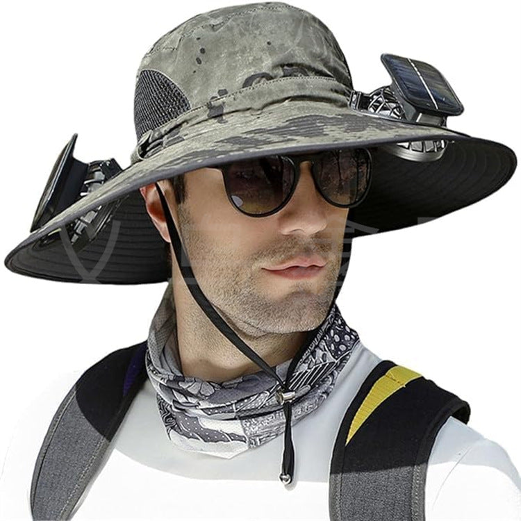 Sun Hat with Solar-Powered Fan and Wide Brim Skanto