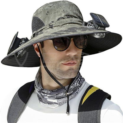 Sun Hat with Solar-Powered Fan and Wide Brim Skanto