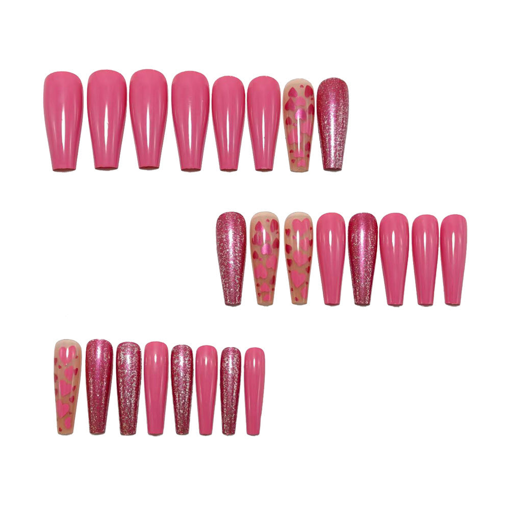 Artificial nails with heart design Acalora