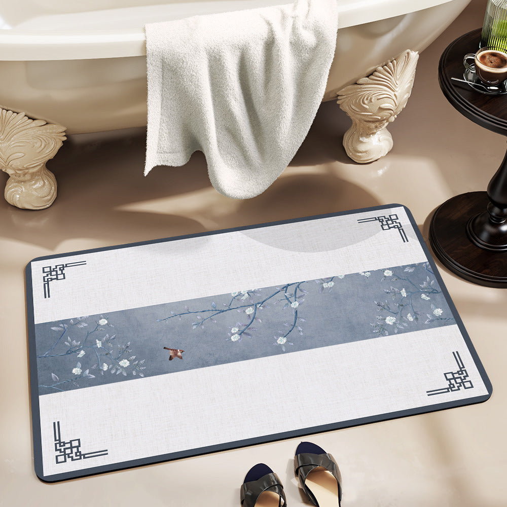 Elegant Geometric Bathroom Mat Acalora