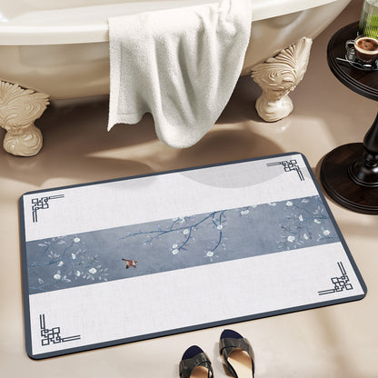 Elegant Geometric Bathroom Mat Acalora