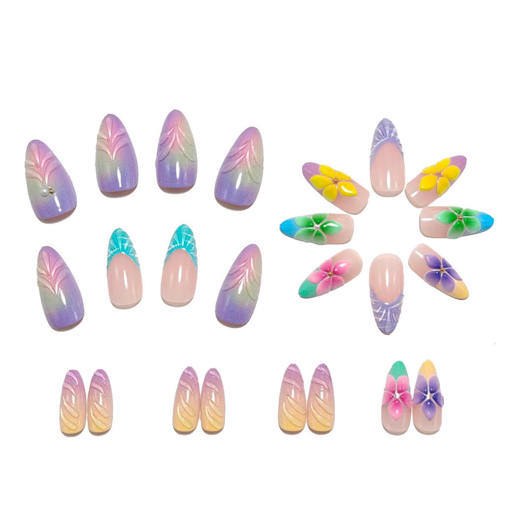 Artificial nails in floral and transparent design Acalora