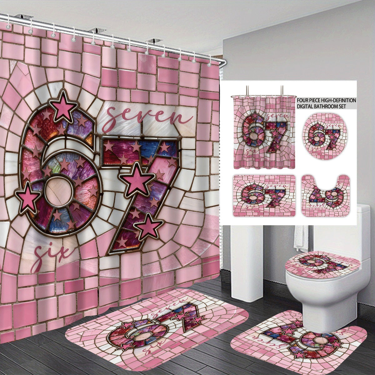 Colorful Dessert-Themed Bathroom Set