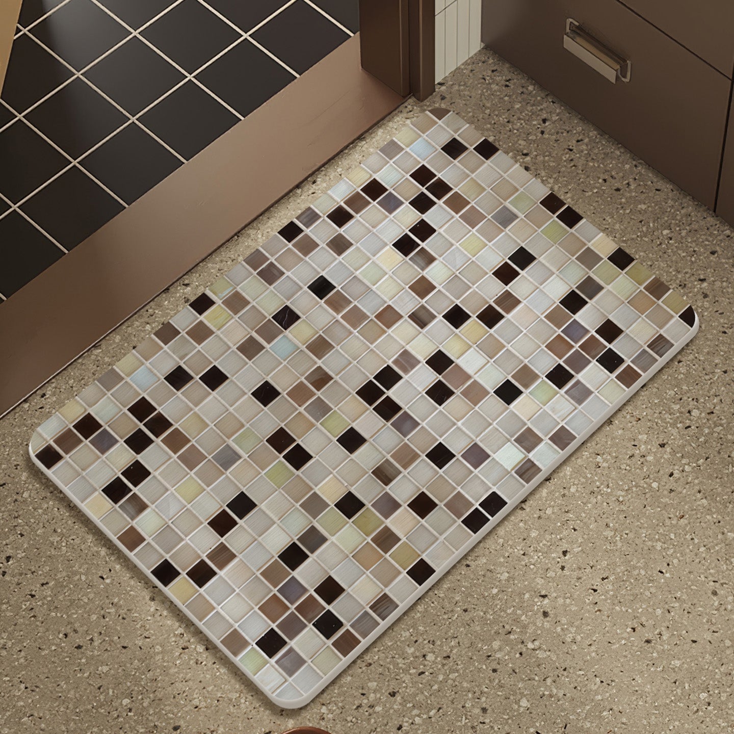 Mosaic Design Bath Mat
