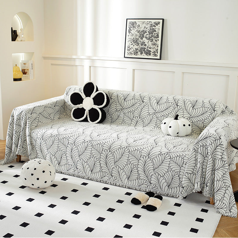 Elegant Leaf Pattern Sofa Cover