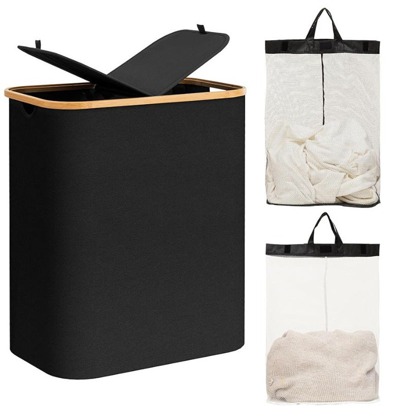 Laundry basket with practical lid and carrying handles Acalora