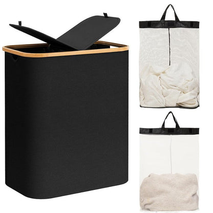 Laundry basket with practical lid and carrying handles Acalora