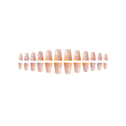 Floral Rhinestone Press-On Nails Acalora