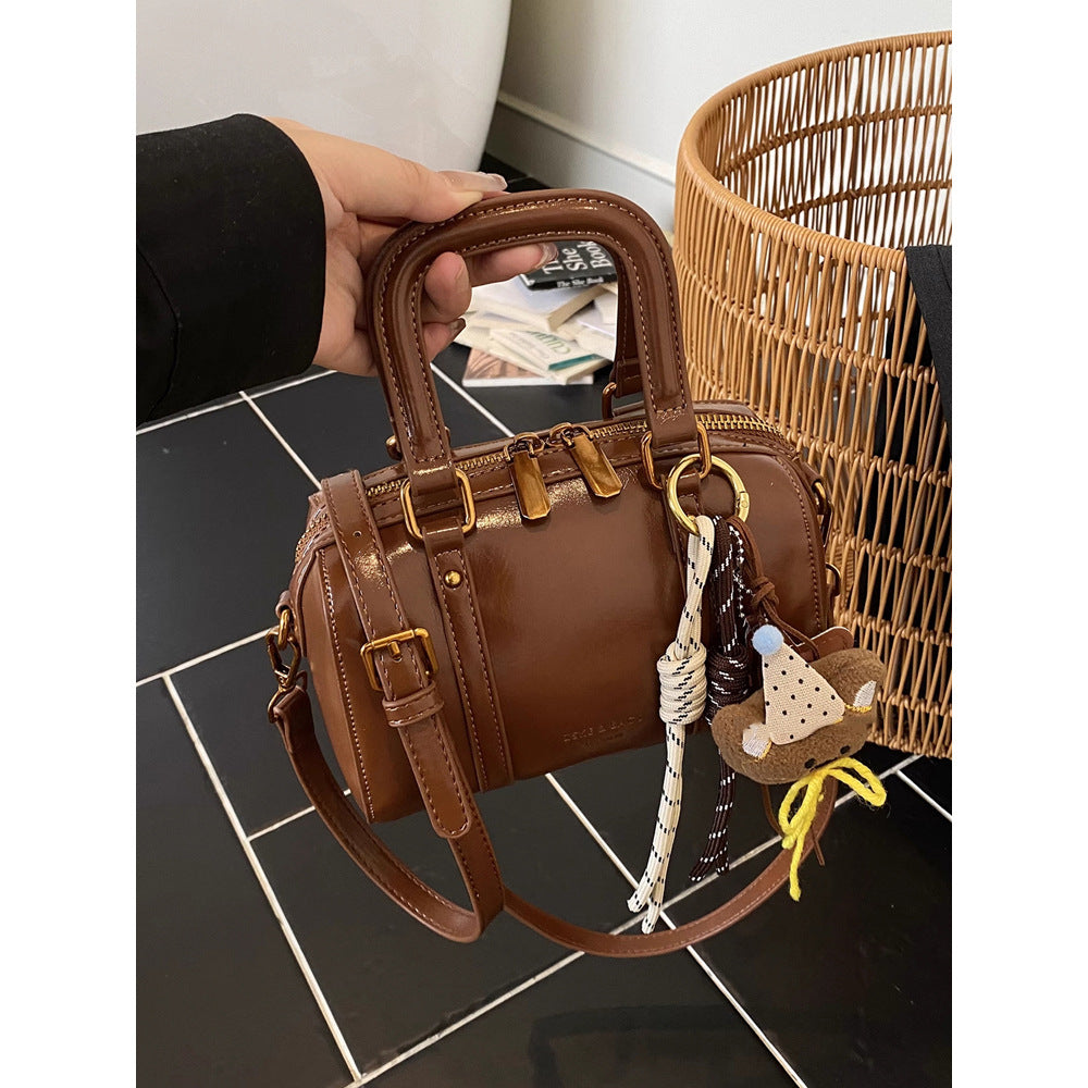 Soft Leather Handheld Satchel Acalora