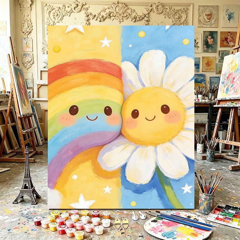 Playful Dual Element Canvas Art