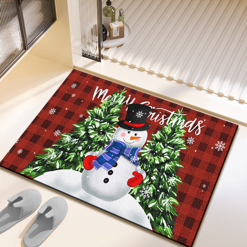 Festive Christmas-Themed Bath Mat