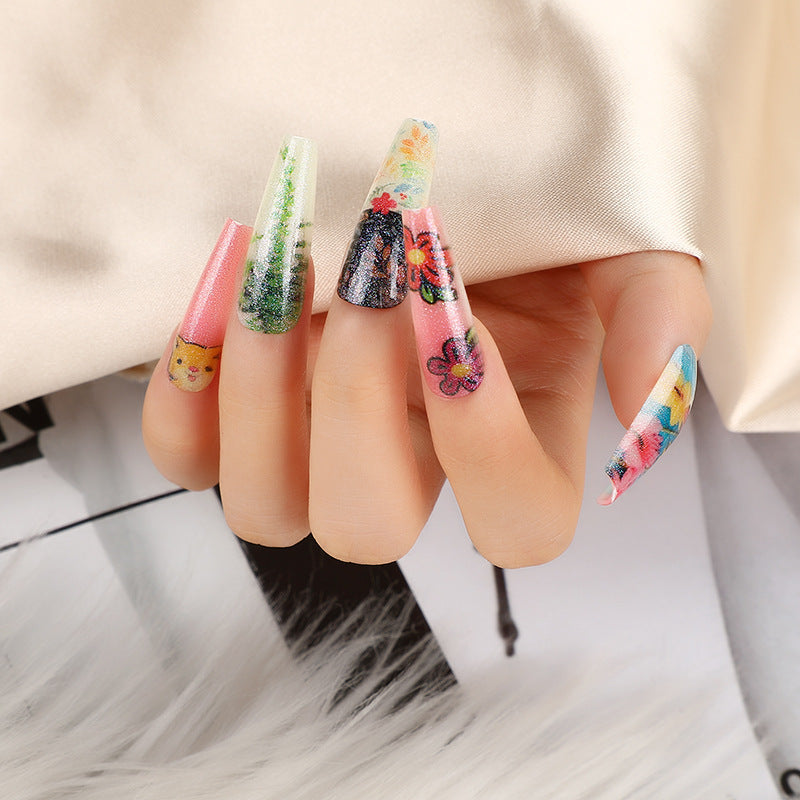 Artificial nails with floral patterns Acalora