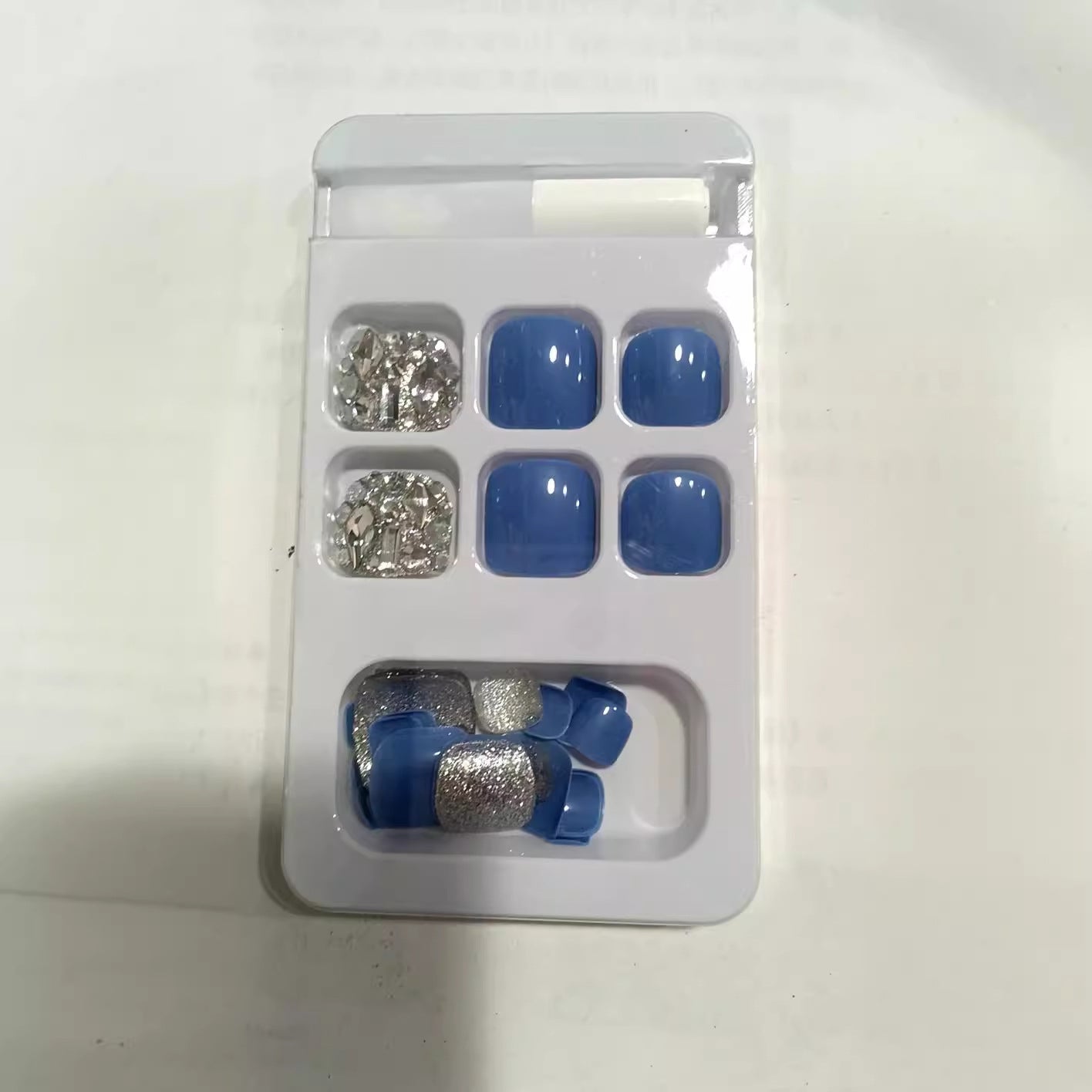 Decorative Press-On Nail Kit with Rhinestone Accents Acalora