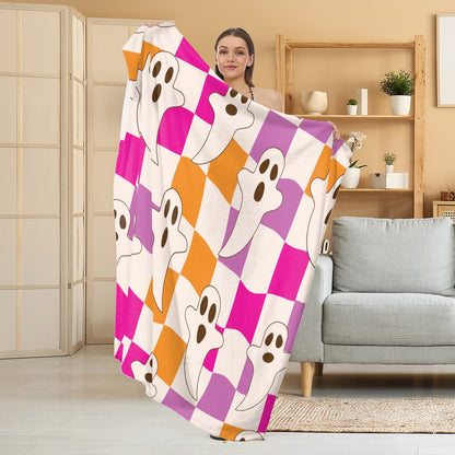 Cozy Halloween-Themed Fleece Blanket