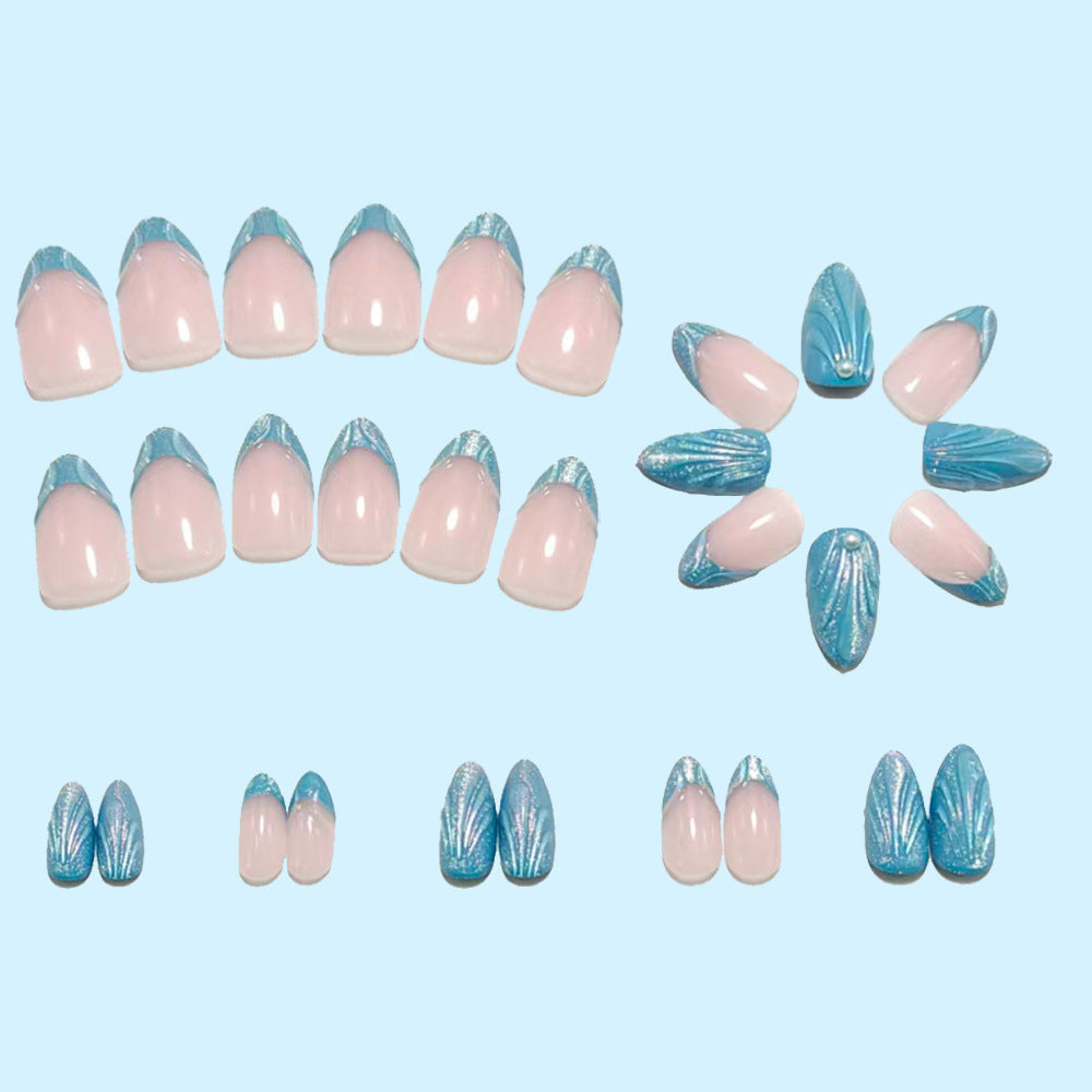 Artificial nails with glitter and wave design Acalora
