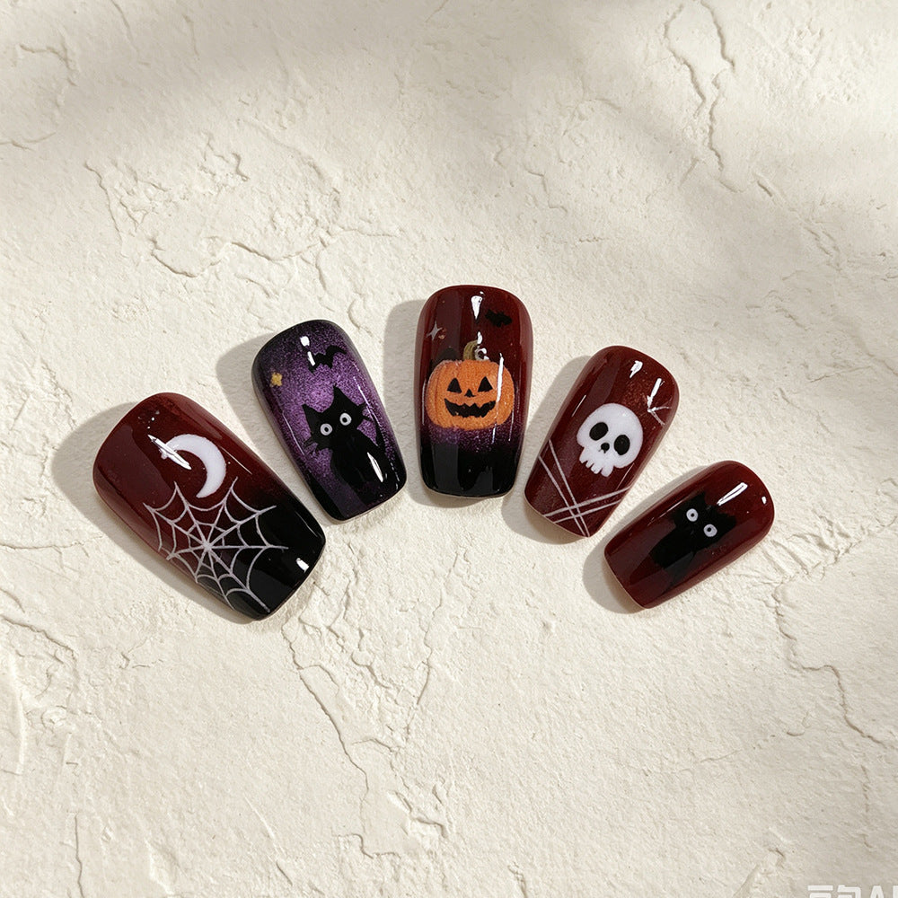 Halloween-Themed Press-On Nail Art Acalora