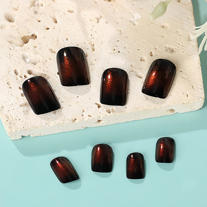 Elegant artificial nails with metallic shine and modern design Acalora