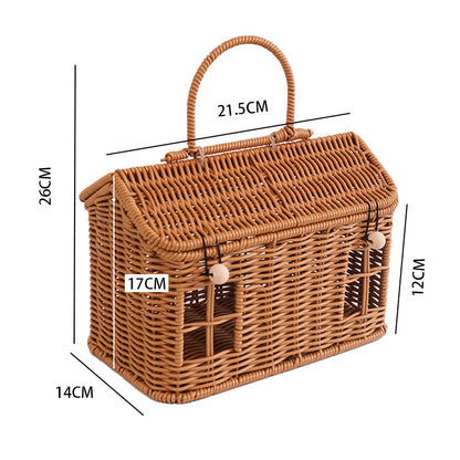 Charming Woven Storage Basket with Lid Acalora